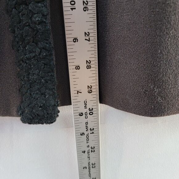 Vintage Chetta B Black100% Wool Coat Front Opening Hidden Button Fur Trim 6 - Picture 9 of 10